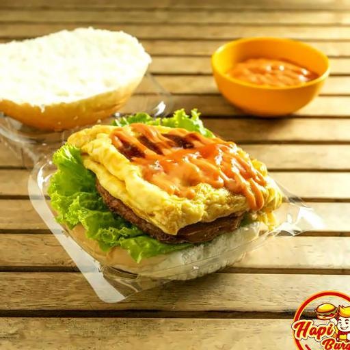 Hình ảnh Hamburger bò miếng + Trứng