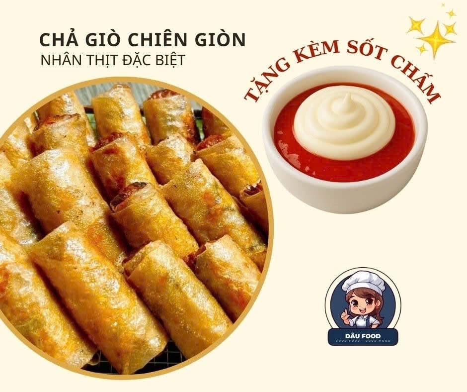 Hình ảnh Chả Giò(Chả Ram) Nhân Thịt Chiên Giòn Thơm Ngon - Tặng kèm sốt chấm