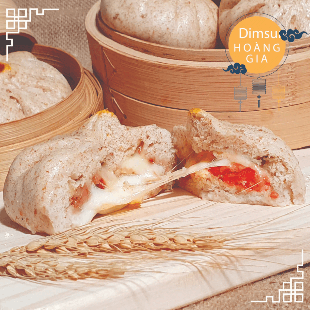 Hình ảnh Bánh Bao Nguyên Cám Xá Xíu Phô Mai cỡ lớn/Whole Wheat Char Siu Cheese Buns - 01 Bánh