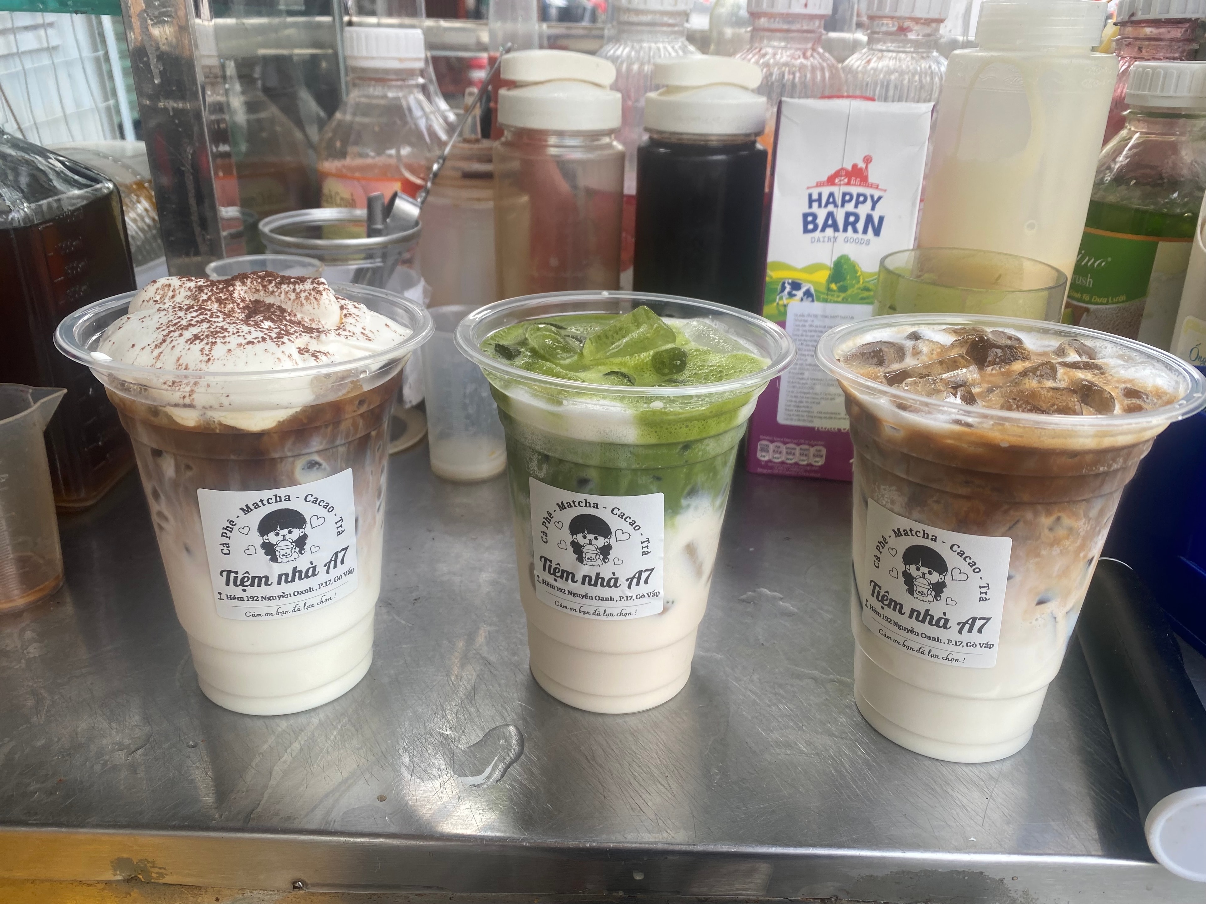 Hình ảnh Matcha Latte (M) + CacaoLatte (M)  + Sữa Tươi Cà phê (M)