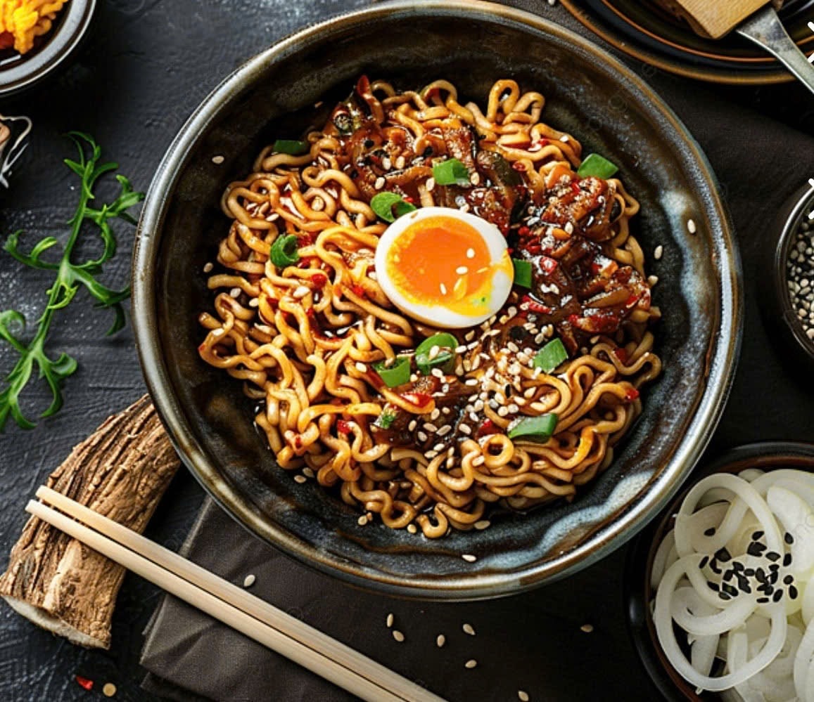 Hình ảnh Mỳ trộn tương đen 짜파케티