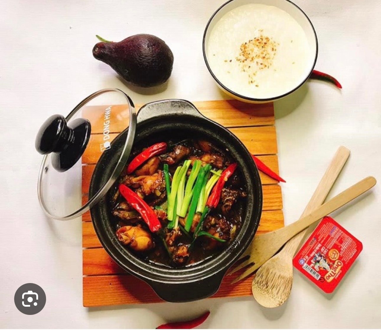 Hình ảnh  tặng siro Dâu +Ếch Singapore 4 con To - 2 cháo trắng hành phi- hành lá