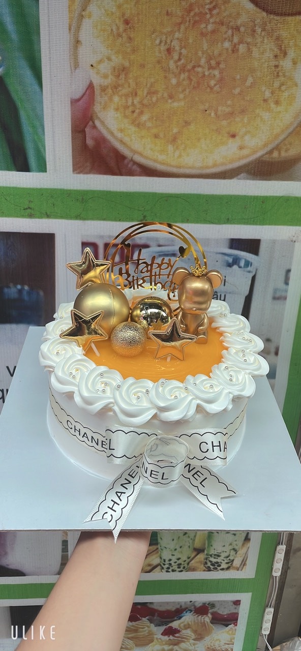 Hình ảnh bánh sinh nhật con gấu vi xoài-cam