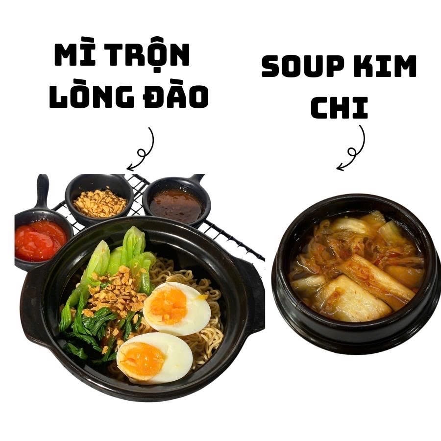 Hình ảnh Mì trộn trứng lòng đào + soup kim chi