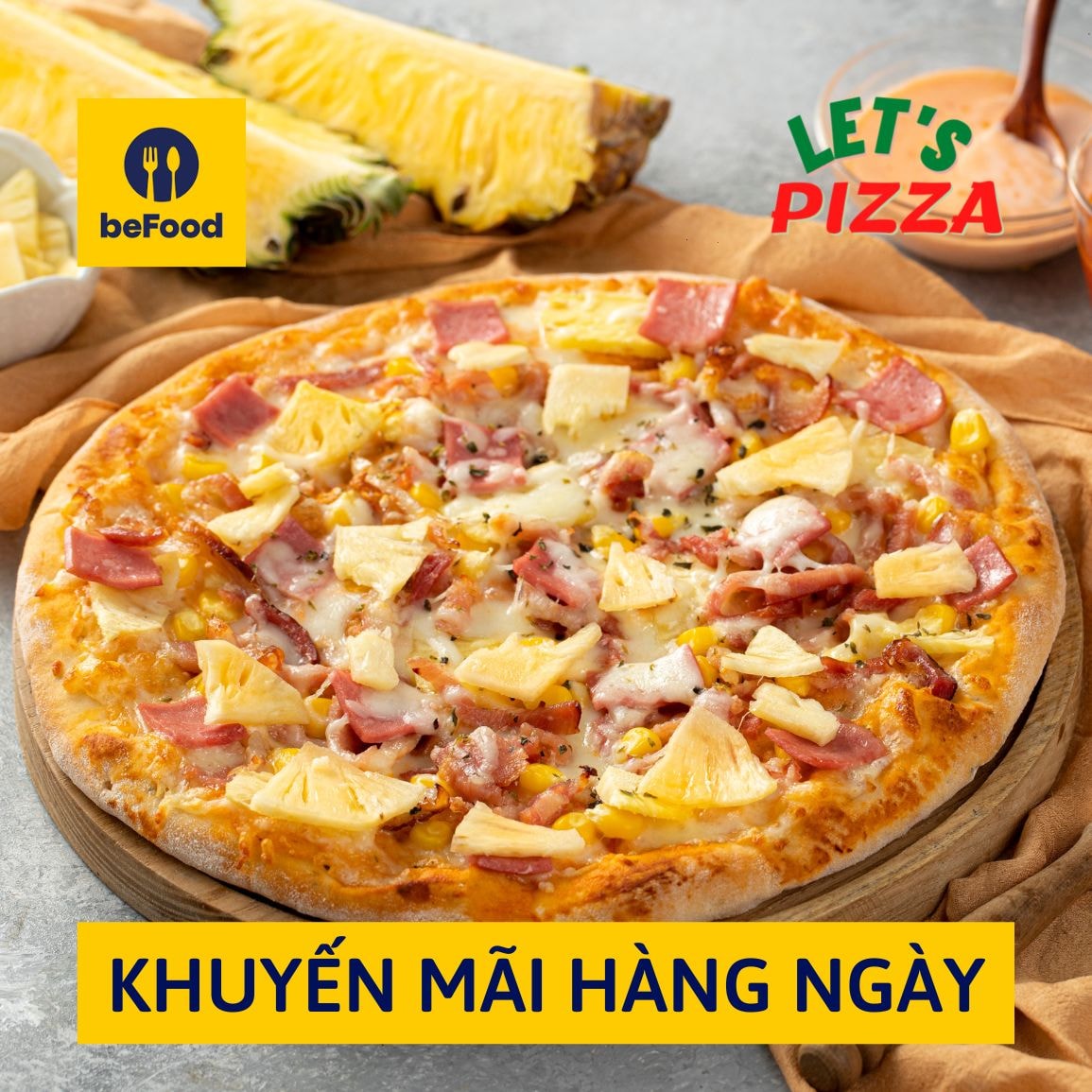 Hình ảnh Pizza Hawaii - Size 26cm