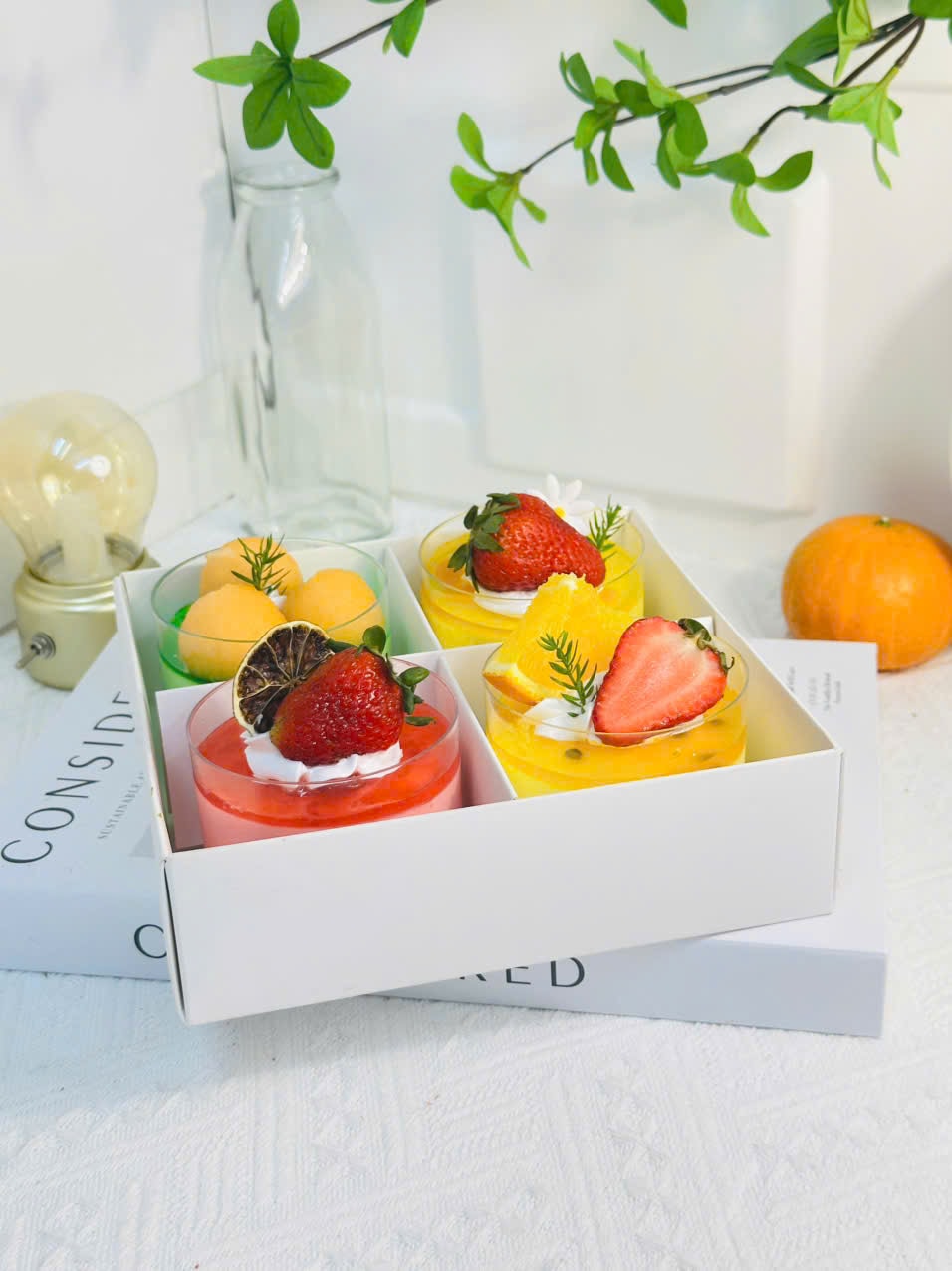 Hình ảnh Set mousse 4 vị xoài - chanh dây - dưa lưới - dâu