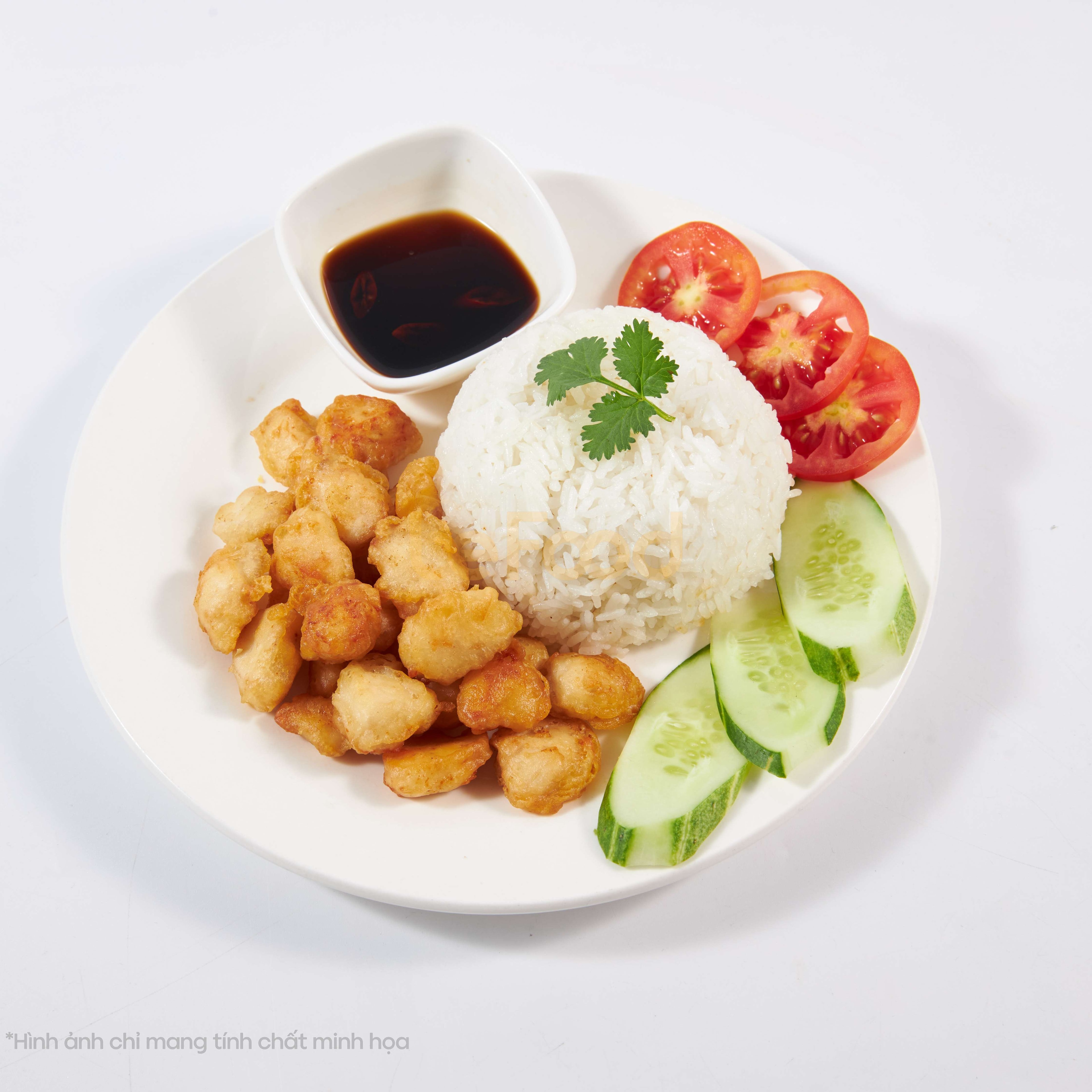 Hình ảnh Cơm gà viên sốt cay