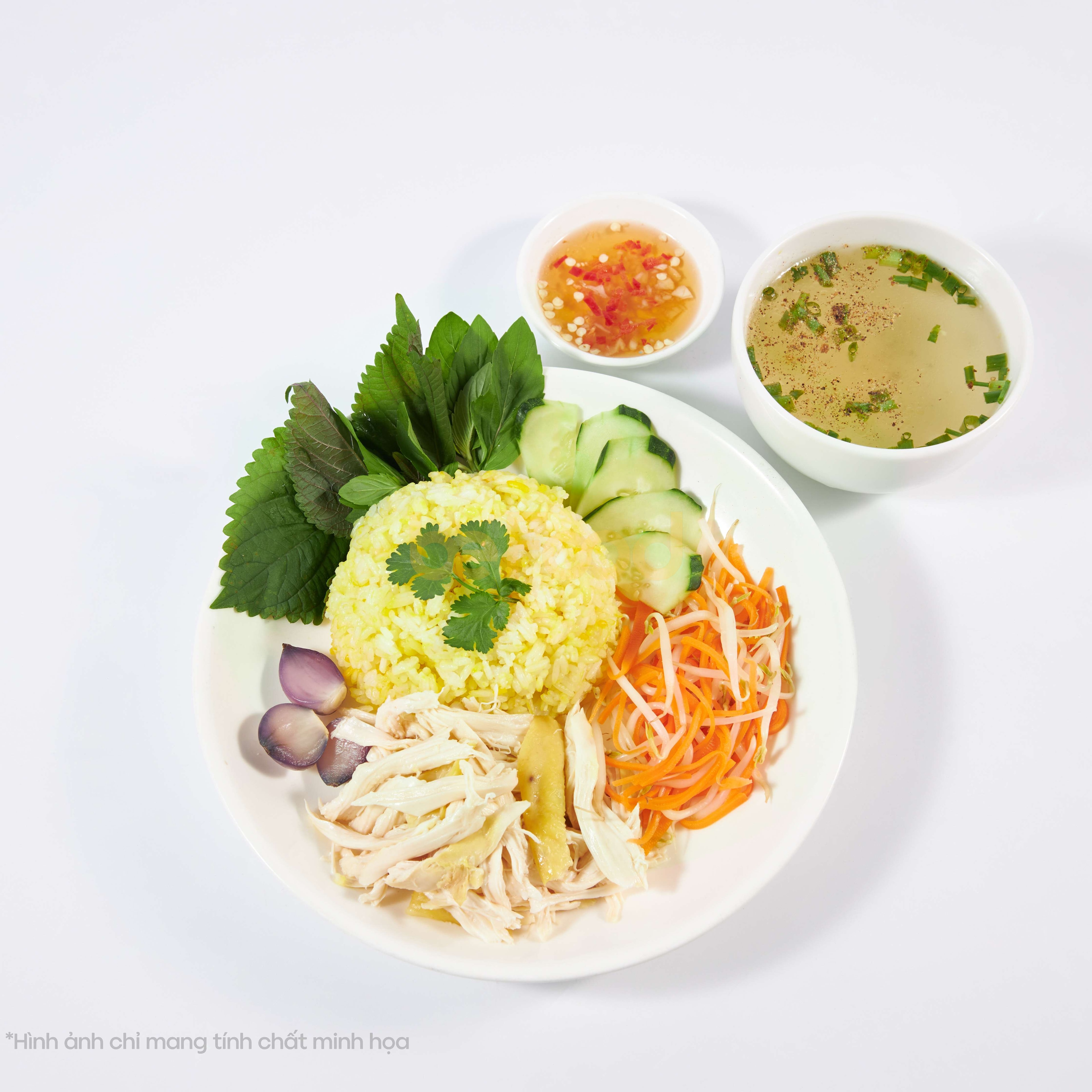 Hình ảnh Combo cơm gà xé - sữa đậu