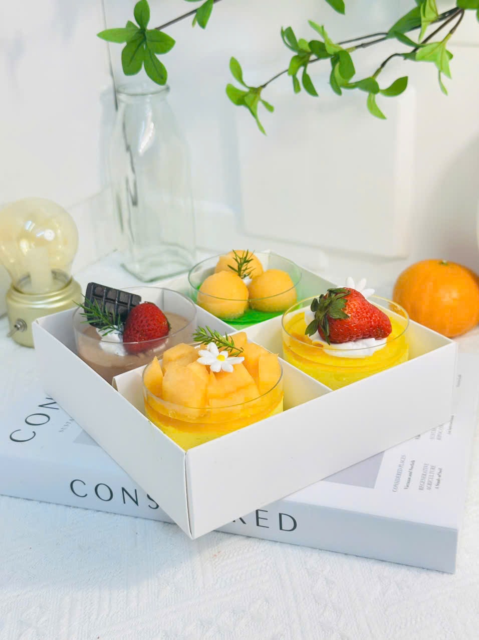 Hình ảnh Set mousse 4 vị xoài - chanh dây - dưa lưới - chocolate