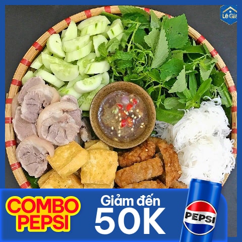 Hình ảnh Combo full topping 1 người ăn + Pepsi