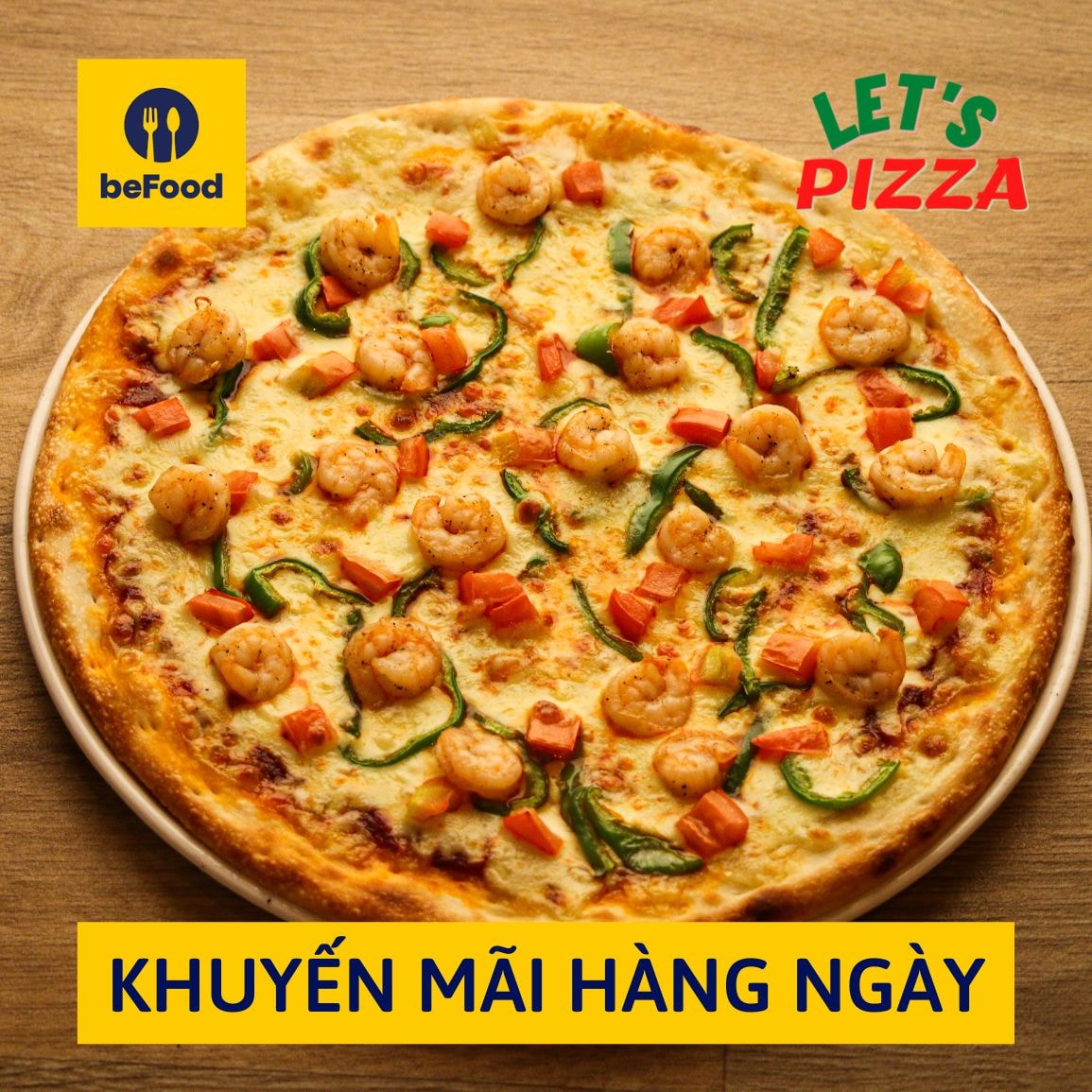 Hình ảnh Pizza Vị Tôm Bơ tỏi - Size 26cm