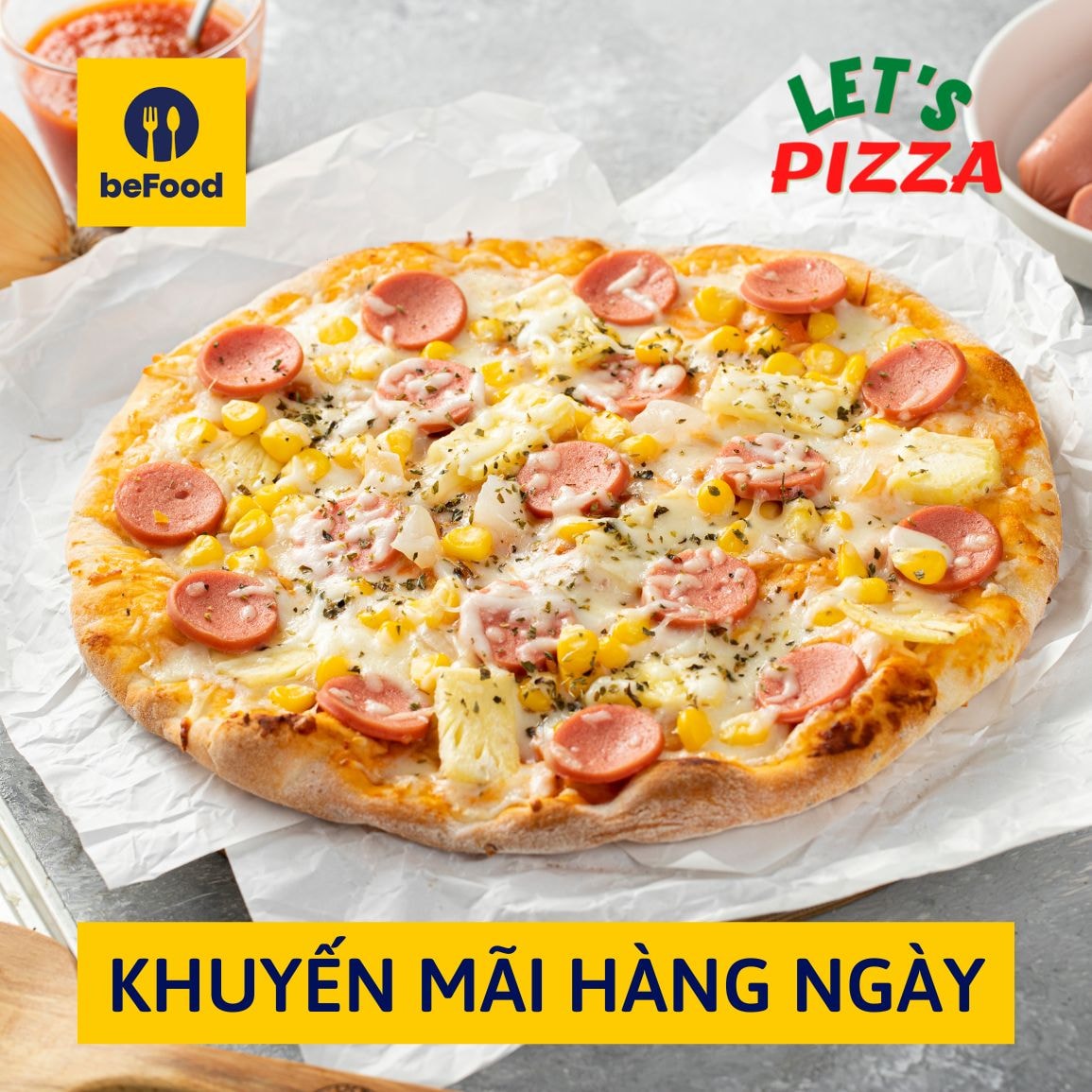 Hình ảnh Pizza Xúc xích và Thơm - Size 26cm
