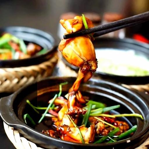 Cháo hương hành - Ếch kho Singapore sả 1 con
