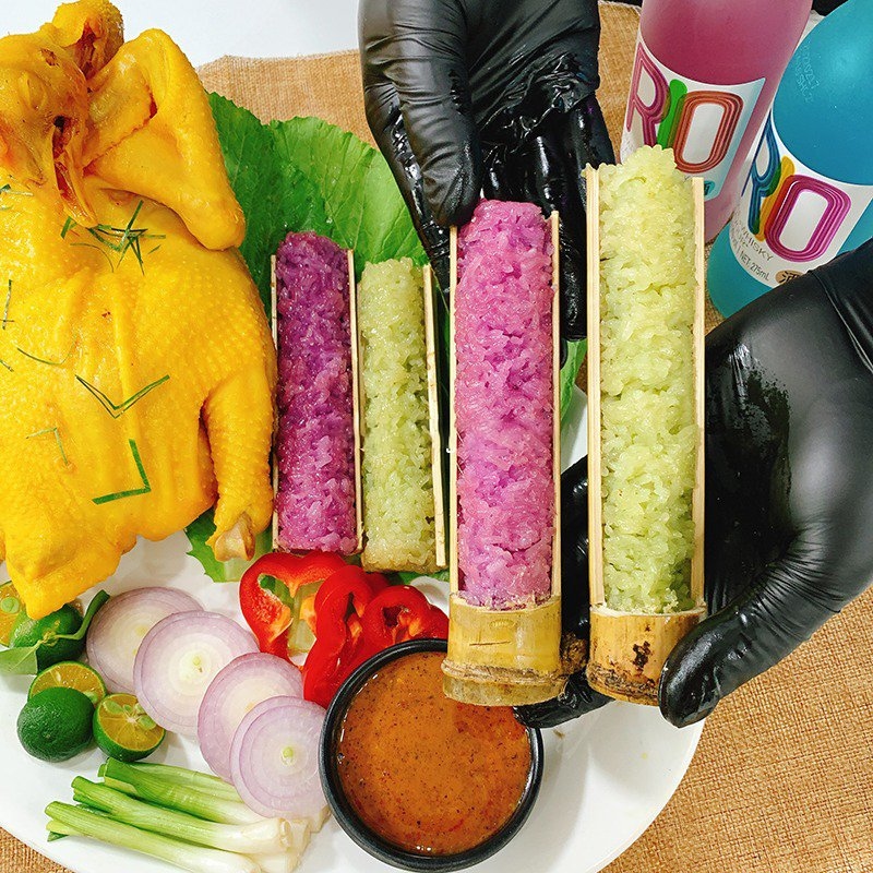 (1/2 con) Gà Ủ Muối Hoa Tiêu + 01 ống cơm lam hấp nóng