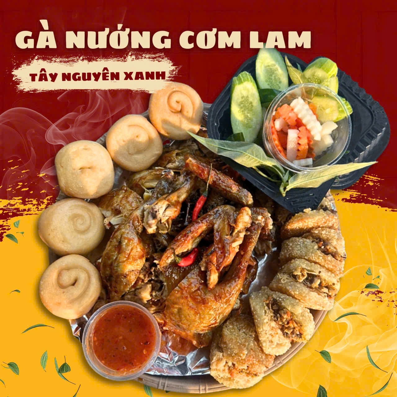 Hình ảnh Gà Nướng Cơm Lam Tây Nguyên Xanh - Tân Kỳ Tân Quý